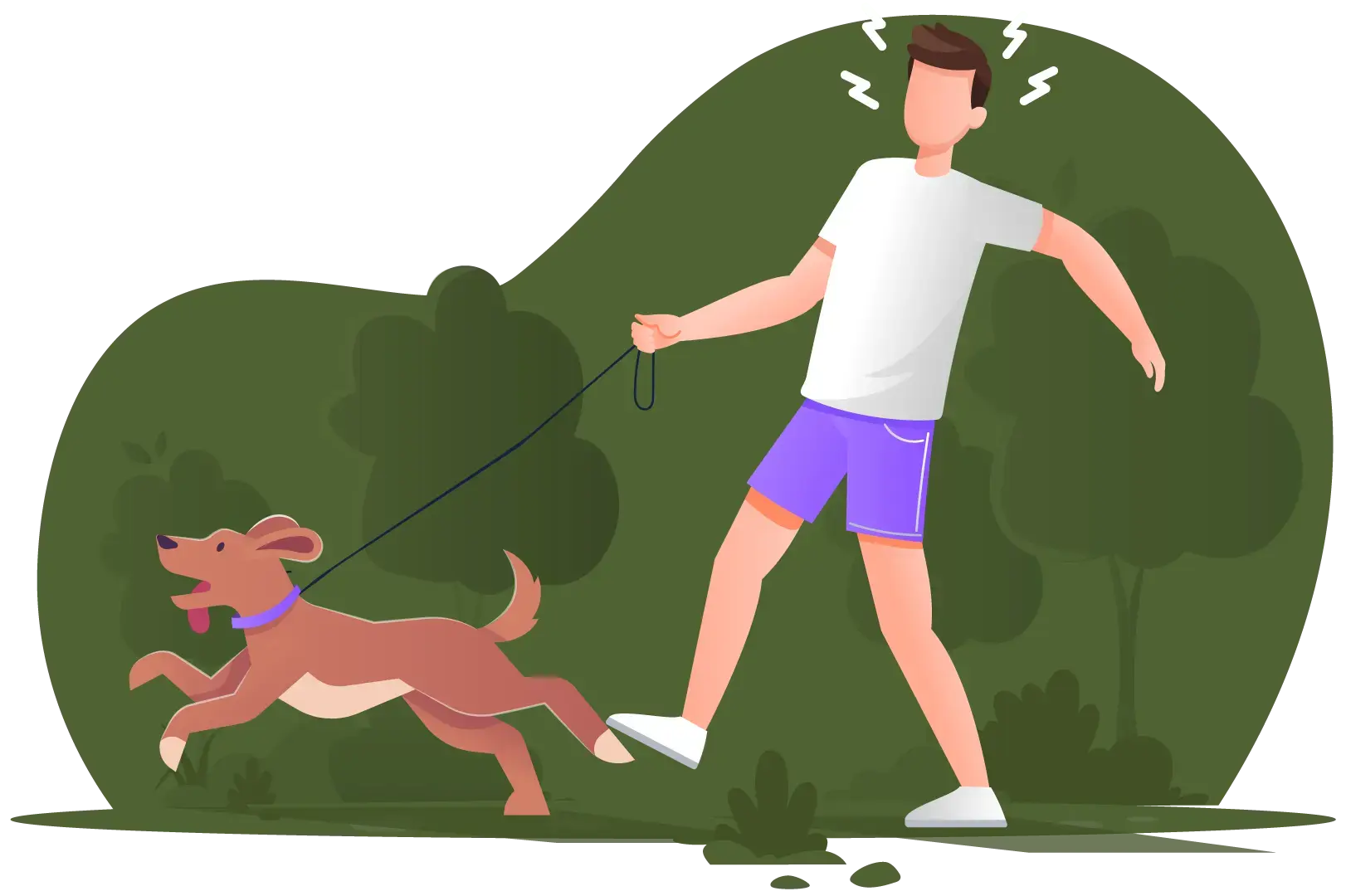 Anxious dog walk