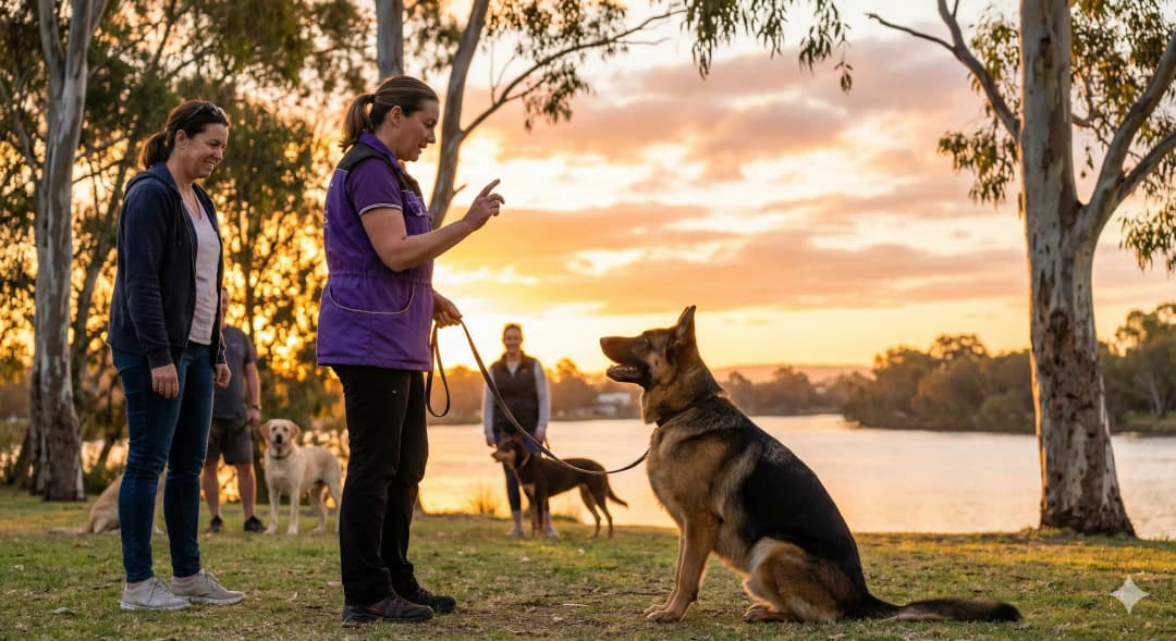 Adult dog in training class