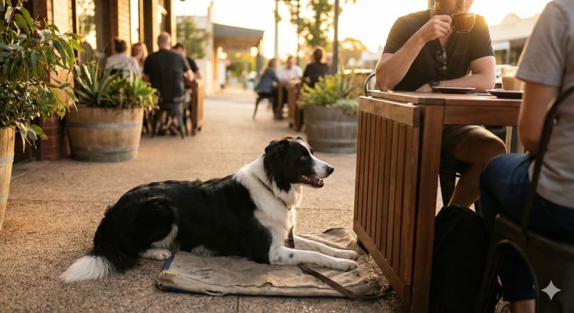 Well-trained dog demonstrating skills