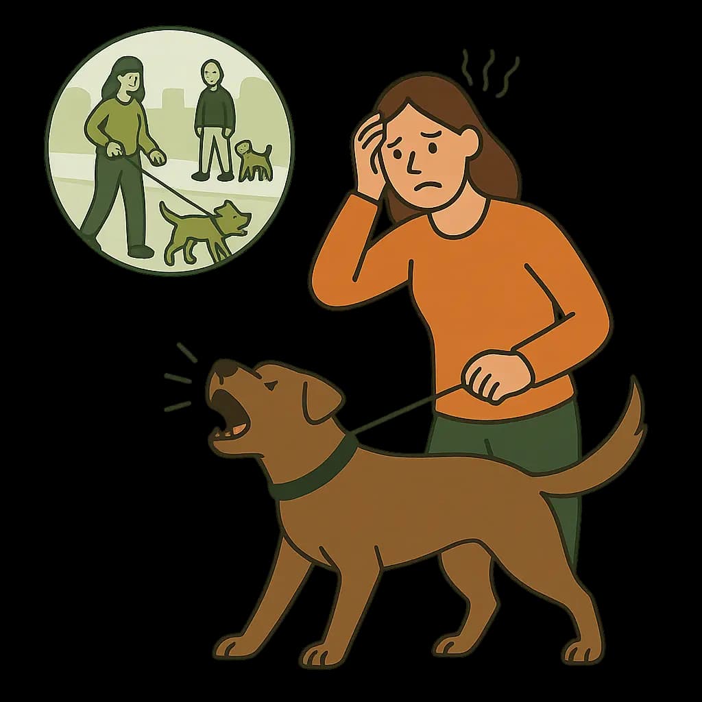 Dog owner understanding the challenges of reactive dog walks